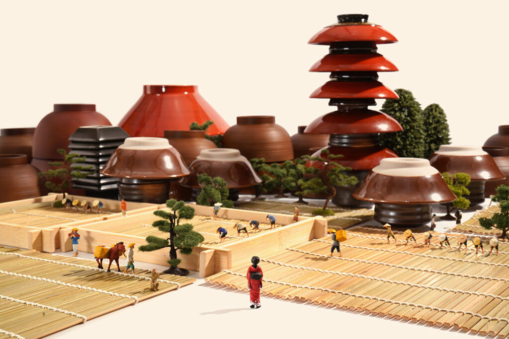 Obra "Explore Japan" faz parte da exposição "Japão em miniaturas" Créditos: Tatsuya Tanaka