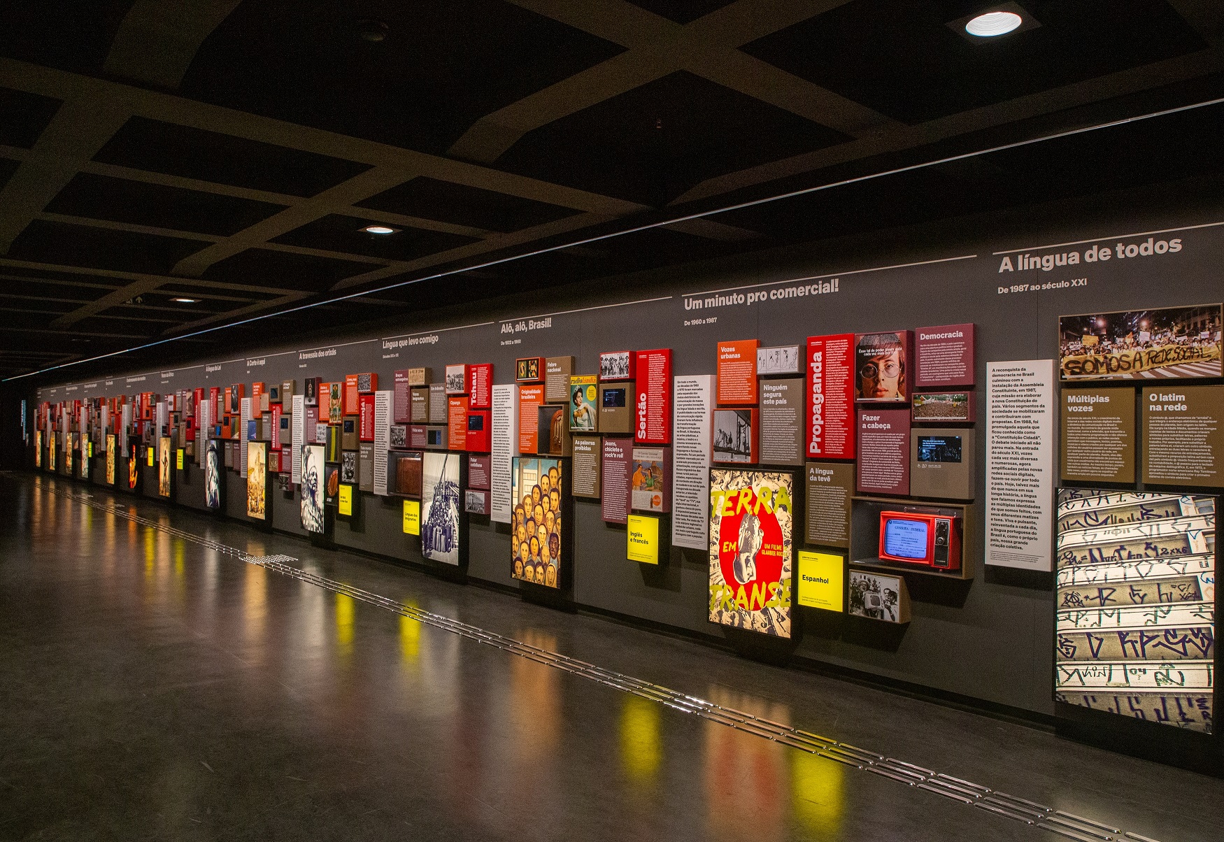 Exposição principal do Museu da Língua Portuguesa. Foto: Ciete Silvério