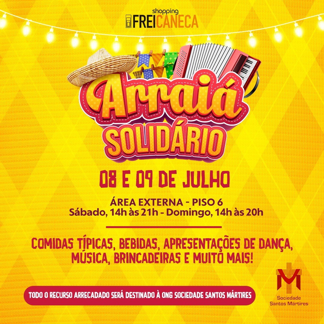 Arraiá Solidário no Shopping Frei Caneca reúne música e comidas típicas